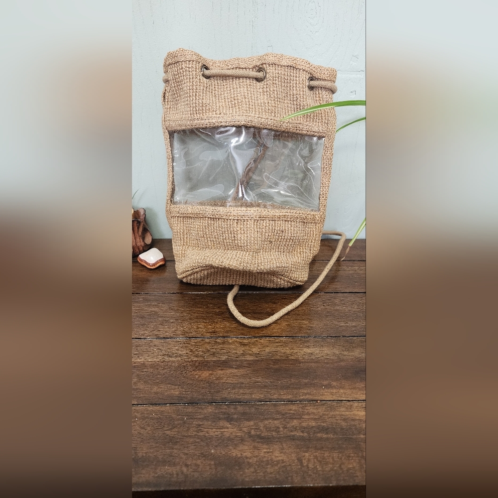 Tan Eco-Friendly Woven Backpack